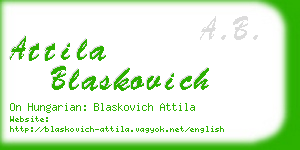 attila blaskovich business card